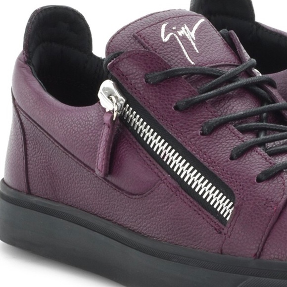 GIUSEPPE ZANOTTI Purple Leather Sneakers - NEW - Picture 5 of 8